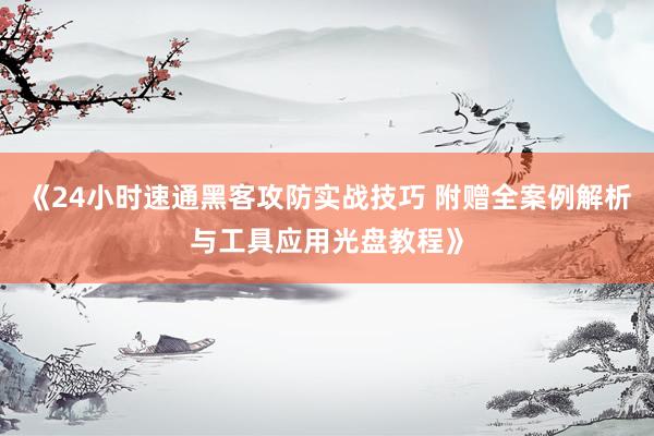 《24小时速通黑客攻防实战技巧 附赠全案例解析与工具应用光盘教程》