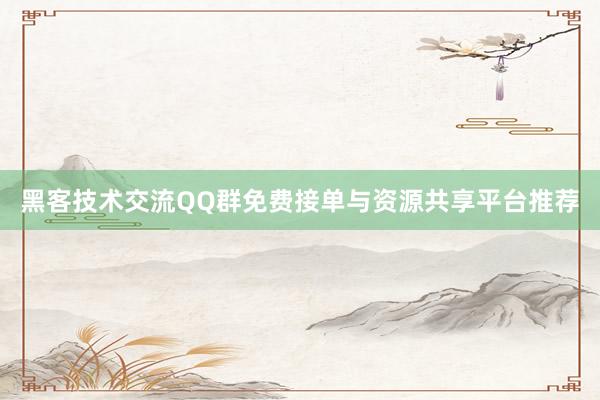黑客技术交流QQ群免费接单与资源共享平台推荐